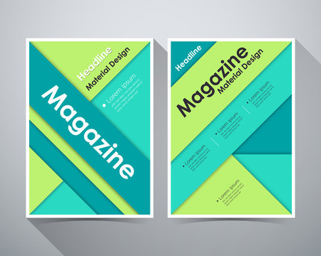 Material design, Concept of Headline Magazine, Green color tone,