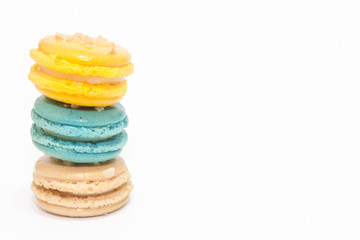 Closeup Macaroon on white background