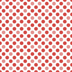 Fototapeta na wymiar Abstract seamless pattern of circles in white and red colors