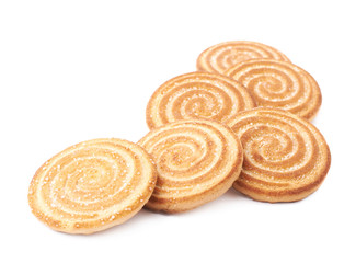 Pile of cookies isolated over the white background