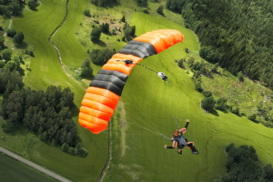 Skydiver in air