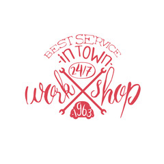 Best Workshop Red Vintage Stamp