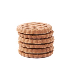 Stack of cookies isolated over the white background