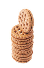 Obraz premium Stack of cookies isolated over the white background