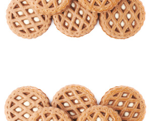 Pile of cookies isolated over the white background