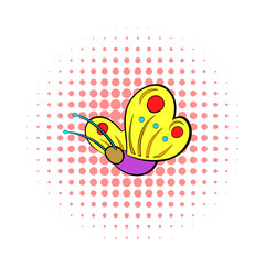Butterfly icon, comics style