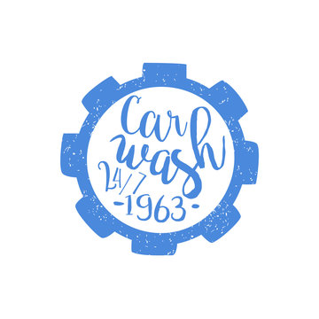 Carwash Blue Vintage Stamp