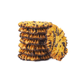 Stack of cookies isolated over the white background