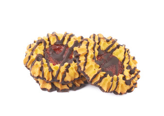 Stack of cookies isolated over the white background