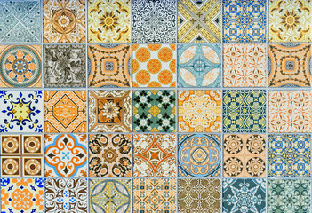 Wall ceramic tiles patterns Mega set from Thailand public park.