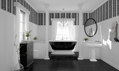Luxuriös modern Badezimmer freistehende Badewanne