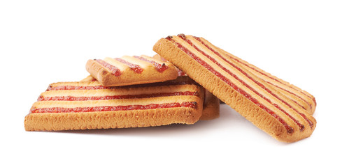 Pile of cookies isolated over the white background