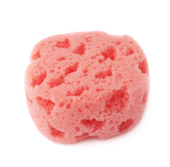 Red bathing sponge isolated over the white background