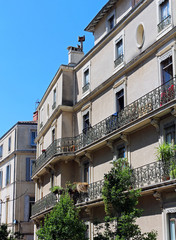 Fototapeta na wymiar Montpellier historic center habitations - France