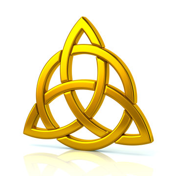Illustration of golden celtic trinity knot