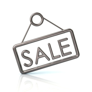 3d illustration of silver sale icon