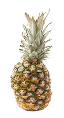 Cut pineapple isolated over white background