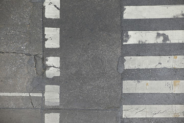 Fixed asphalt crosswalk or pedestrian in Bangkok, Thailand.