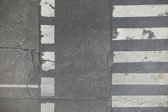 Fixed asphalt crosswalk or pedestrian in Bangkok, Thailand.