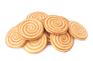 Pile of cookies isolated over the white background