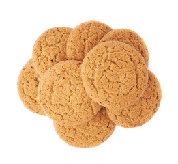 Pile of cookies isolated over the white background
