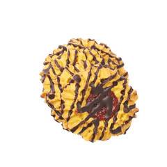 Twisted stack of cookies isolated over the white background