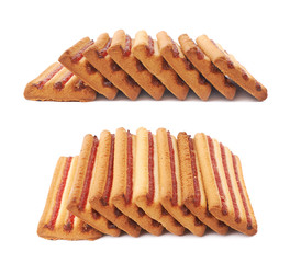 Pile of cookies isolated over the white background