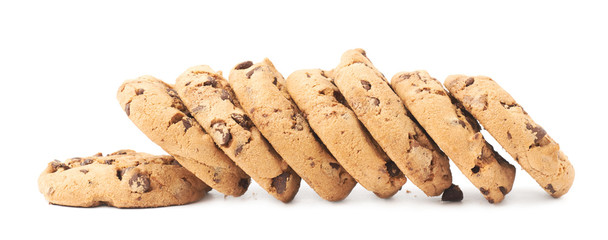 Pile of cookies isolated over the white background