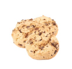 Pile of cookies isolated over the white background