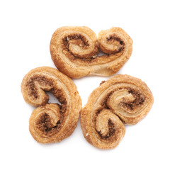 Pile of cookies isolated over the white background