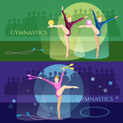 Gymnastics girls banner women athletes