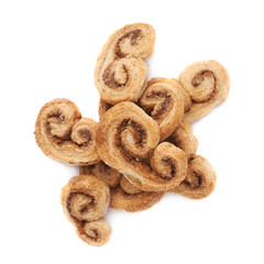 Pile of cookies isolated over the white background