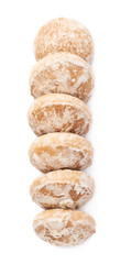 Pile of small cake gingerbread  isolated over the white background