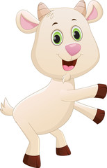 happy baby goat cartoon