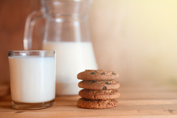 milk with chocolate biscuits cereals