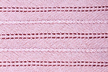 Pink knitted fabric background