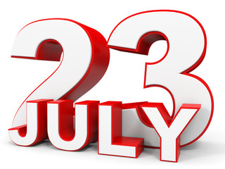 July 23. 3d text on white background.