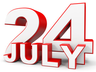 July 24. 3d text on white background.