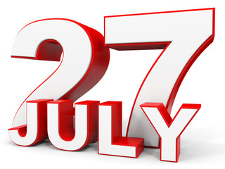 July 27. 3d text on white background.