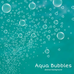 Abstract background with water bubbles. Vector illustration.