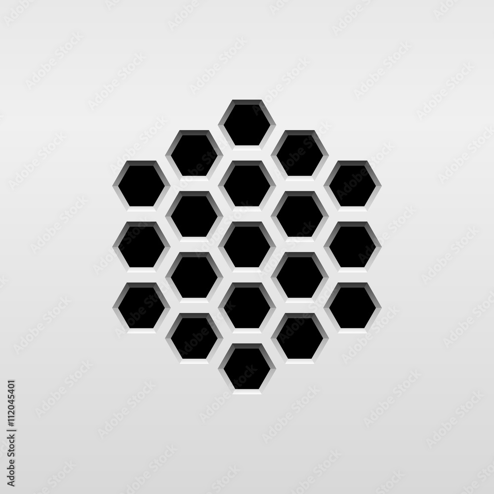 Aufkleber abstract audio speaker template, dynamic with perforated grill pattern and white background for desi