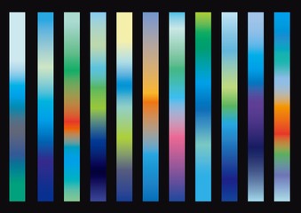 Set of 11 rectangle gradation pattern for design