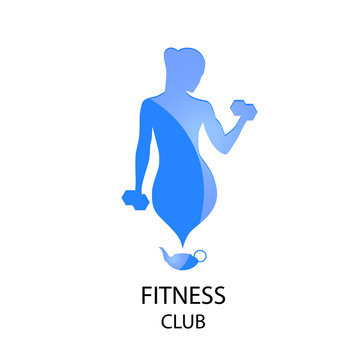 fitness club blue icon
