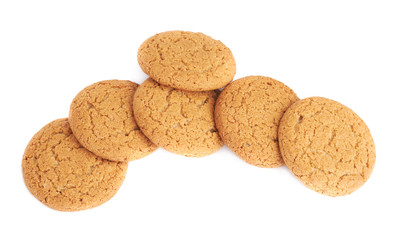 Pile of cookies isolated over the white background