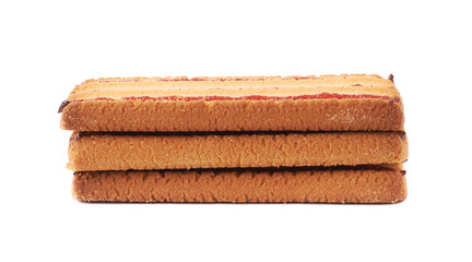 Stack of cookies isolated over the white background