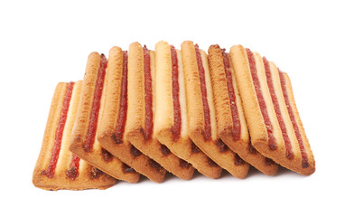 Pile of cookies isolated over the white background