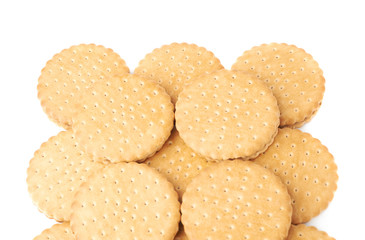 Pile of cookies isolated over the white background