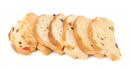 Pile of rusks isolated over the white background
