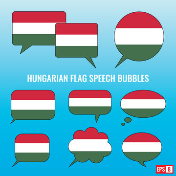 Hungarian Flag Speech Bubbles