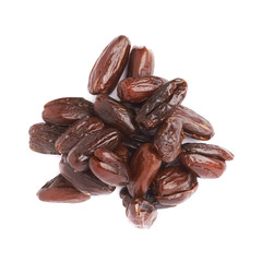 Pile of date fruits over isolated white background surface